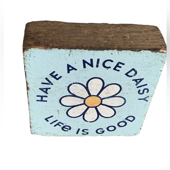 HAVE A NICE DAISY LIFE IS GOOD Wooden Block Sign Inspirational Home Decor - Picture 5 of 5